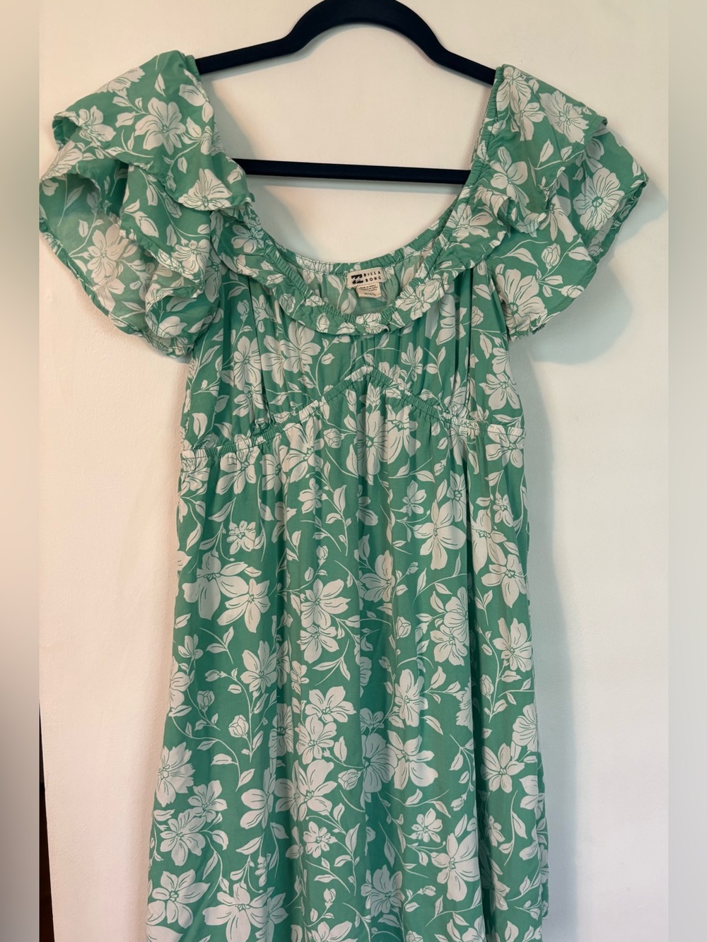 Billabong Mint Green Enchant Me Floral Mini Dress-medium